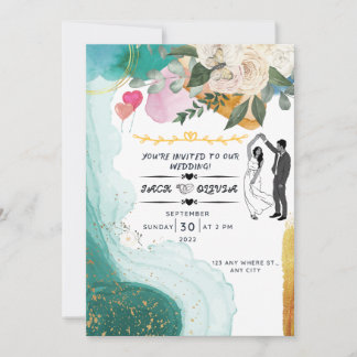 Modern Wildflower Wedding Invitation