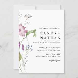 Modern Wildflower Wedding Invitation