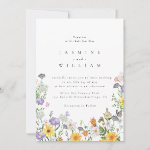 Modern Wildflower Wedding Invitation