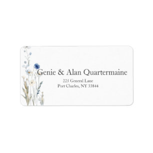 Modern Wildflower Wedding Label