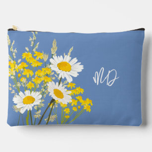 Modern Wildflowers Custom Monogram Accessory Pouc Pouch