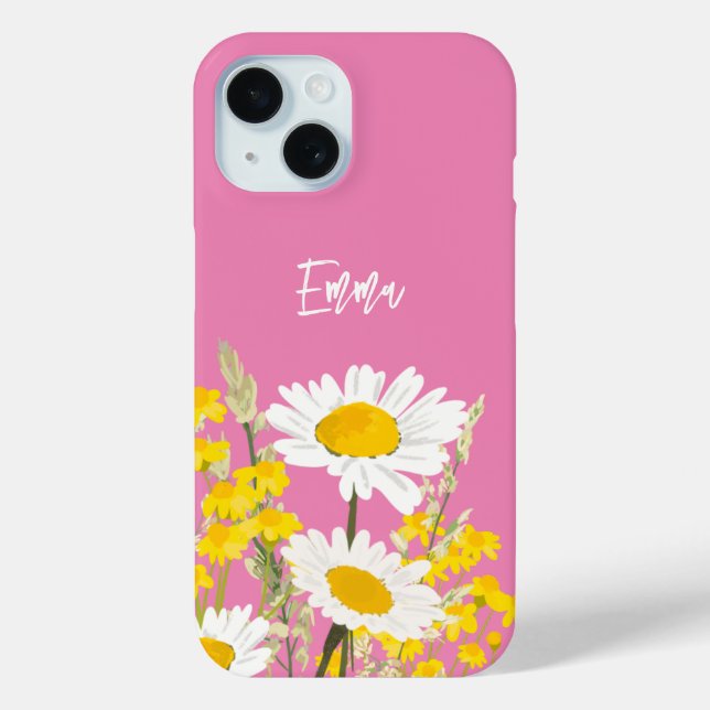 Modern Wildflowers Custom Monogram Case-Mate iPhone Case (Back)
