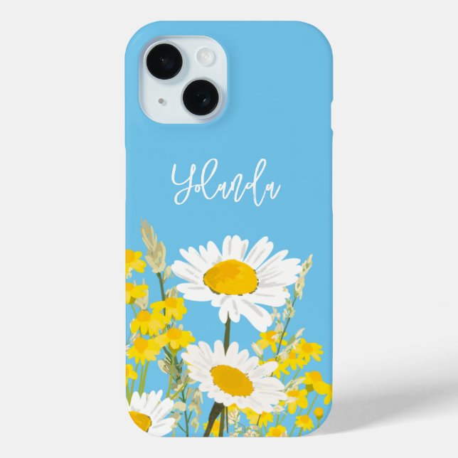 Modern Wildflowers Custom Monogram Case-Mate iPhone Case (Back)