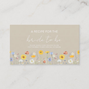 Modern wildflowers gold wedding Bridal Shower  Enclosure Card