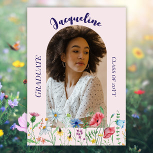 Modern Wildflowers Graduation 2024 Arch Photo Announcement