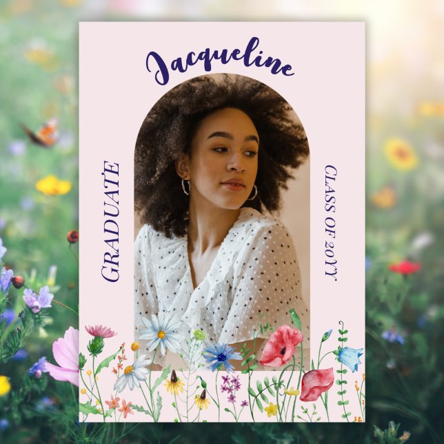 Modern Wildflowers Graduation 2025 Arch Photo Announcement (Creator Uploaded)