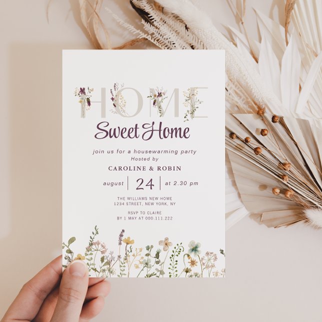 modern wildflowers housewarming party invitation (Creator Uploaded)