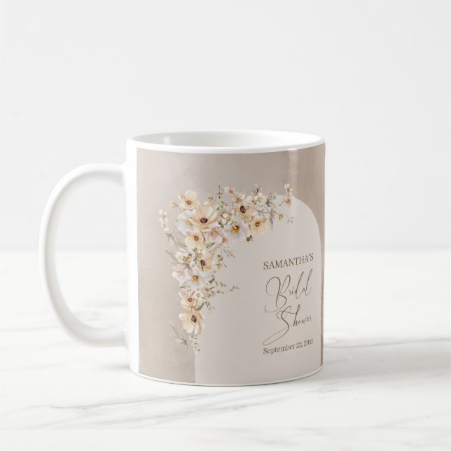 Modern Wildflowers Ivory  Arch Frame Coffee Mug (Left)
