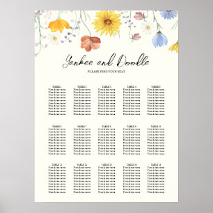 Modern wildflowers spring wedding  Seating Chart