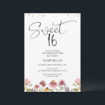 Modern Wildflowers Sweet 16th Birthday Invitation<br><div class="desc">Modern Wildflowers Sweet 16th Birthday Invitation

Wildflowers themed 16th birthday invitation featuring a lovely multi-colored wildflower arrangement. This modern wildflower 16th birthday invitation also features a lovely modern calligraphy font image heading and some faux gold glitter dots.</div>