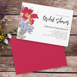 Modern Wildflowers Watercolor Bridal Shower Invitation