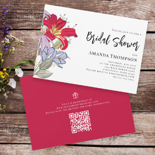 Modern Wildflowers Watercolor Bridal Showers Invitation