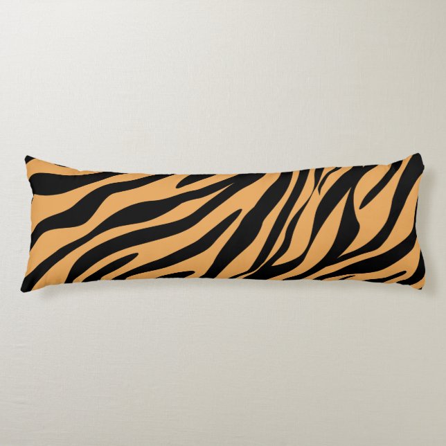 Modern Wildlife Bengal Tiger Animal Print Pattern Body Cushion (Front)