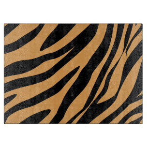Modern Wildlife Bengal Tiger Animal Print Pattern Cutting Board