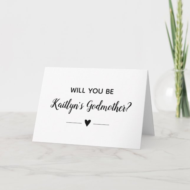 Modern Will You Be Child's Godmother Proposal Card (Front)