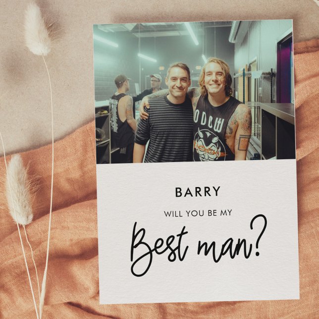 Modern Will you be my best man photo card (Creator Uploaded)