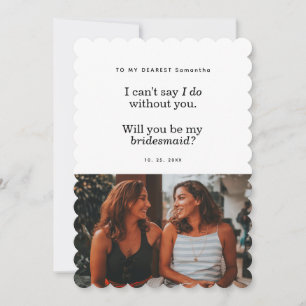 Modern Will You Be My Bridesmaid Photo Card