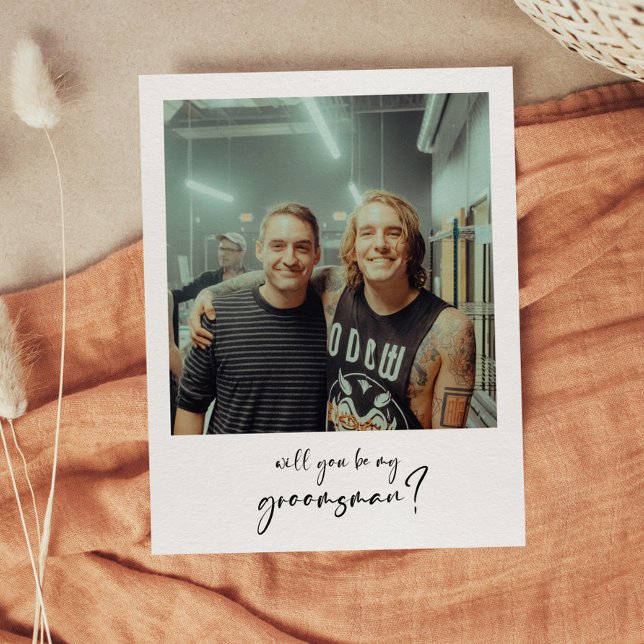 Modern Will you be my groomsman photo card (Creator Uploaded)