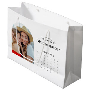 Modern Will You Be My Maid Of Honor Proposal Large Gift Bag