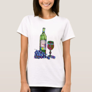 Modern Wine and grapes art T-Shirt