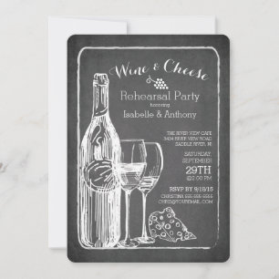 Modern Wine & Cheese Rehearsal Party Invitation