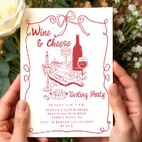 Modern Wine & Cheese Tasting Party Invitation
