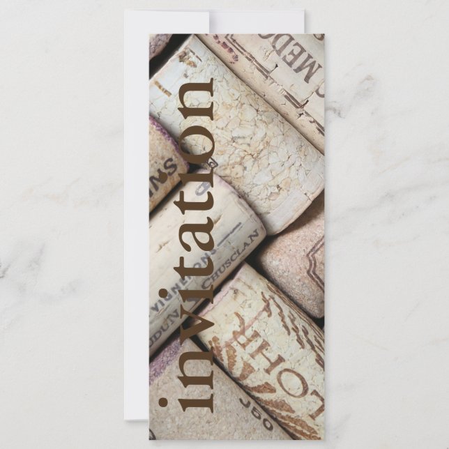 modern wine corks - winetasting bridal shower invitation (Front)