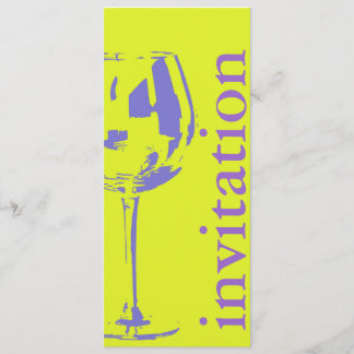 modern wine glass - winetasting bridal shower invitation
