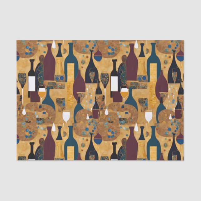 Modern Wine Pattern  Tissue Paper (Front)