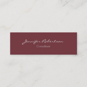 Modern Wine Red Colour Plain Unique Slim Mini Business Card