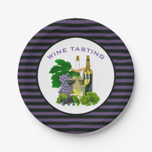 Modern Wine Tasting Paper Plate