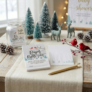 Modern Winter Baby Shower Diaper Raffle Ticket Enclosure Card