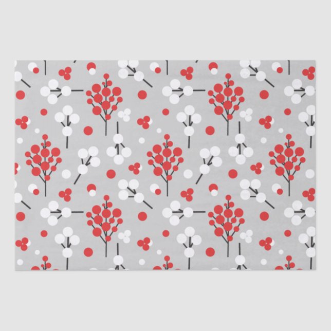 Modern Winter Berries tissue paper (Front)