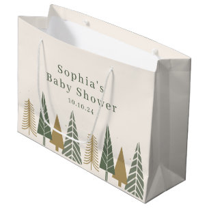 Modern Winter Christmas Baby Shower Large Gift Bag