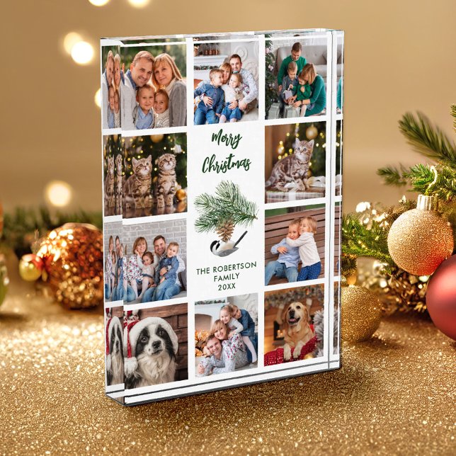 Modern Winter Christmas Family Collage Photo Block (Creator Uploaded)