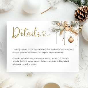 Modern Winter Christmas Wedding Enclosure Card