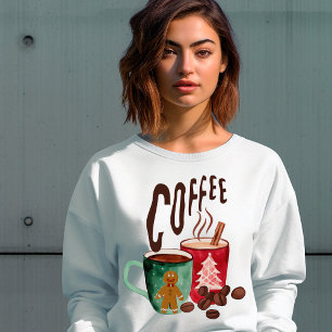 Modern winter coffee ginger bread women sweatshirt