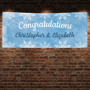 Modern Winter Congratulations Engagement Wedding Banner