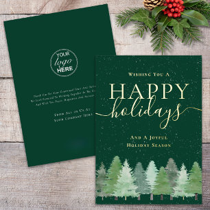 Modern Winter Fir Forest Company Logo Green & Gold