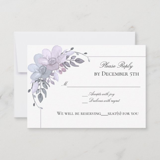 Modern Winter Floral Invitation (Front)