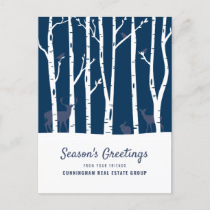 Modern Winter Forest   Season's Greetings Holiday Postcard