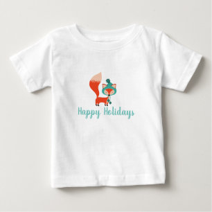 Modern Winter Fox Customisable Holiday Baby T-Shirt