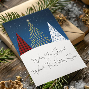 Modern Winter Happy Holiday Trees  Card