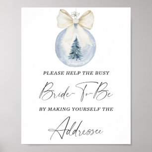Modern winter help the busy bride Address Poster