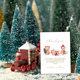 Modern Winter It's Cold Outside Bear Baby Shower Thank You Card