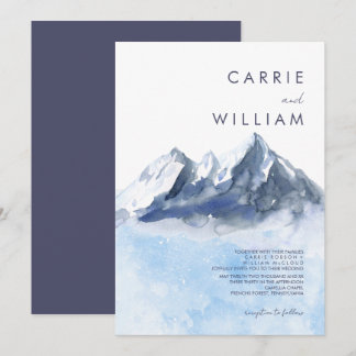 Modern Winter Mountain Pattern Wedding Invitation