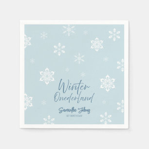 Modern Winter Our little snowflake 1st birthday Napkin