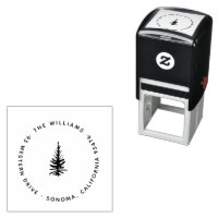 Modern Winter Pine Tree Return Address Self-inking