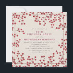 Modern Winter Red Berry 80th Birthday Party Invitation<br><div class="desc">Rustic chic bridal shower invitation features rustic red fire berries as a frame.  Modern and minimal typography adds to the contemporary aesthetic.</div>