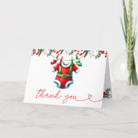 Modern Winter Red Christmas Santa Baby Shower